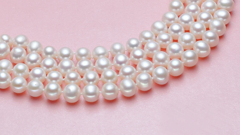 Sinya Classical pearls strands long necklace 7-8mm round pearls beads sweater chain for women Mom girls suit four seasons wear  (1)