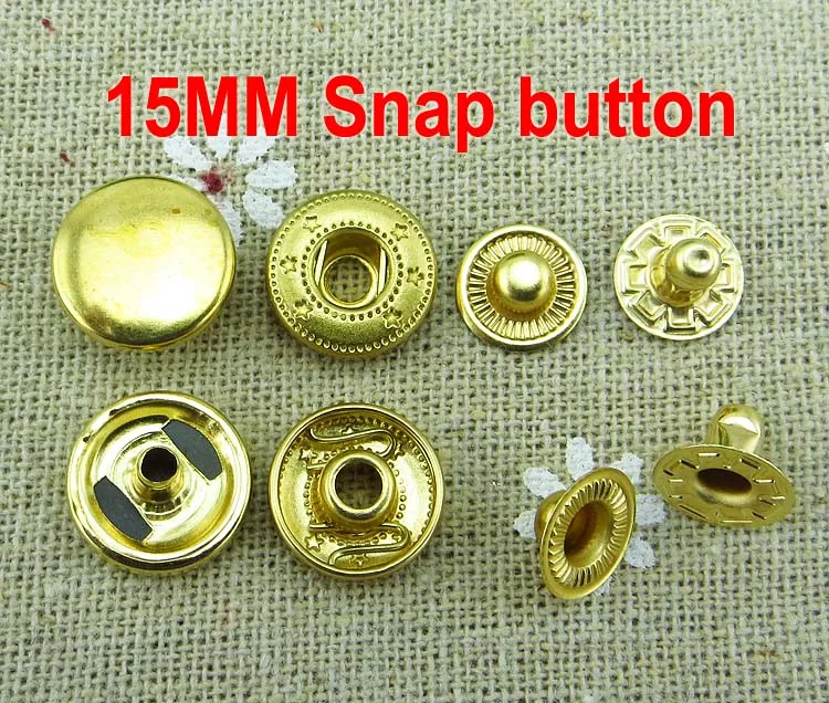 50 шт. 15 мм металлические черные кнопки для лица Фирменная швейная одежда сумка аксессуар кнопка для одежды SMB-016K - Цвет: gold