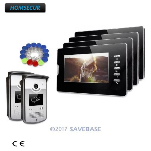 

HOMSECUR 7inch Video Door Intercom System with Keyfobs Unlocking Camera for Home Security