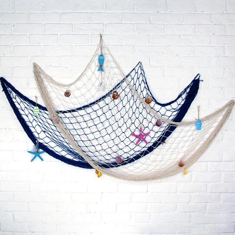 Fish Net Hanging Ornaments Mediterranean Style 3d Nautical Ocean