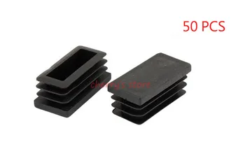 

40 x 20mm Plastic Rectangle Tube Inserts End Blanking Caps Black 50 Pcs