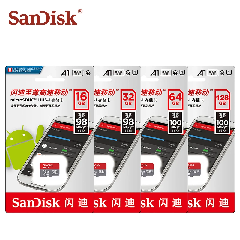 SanDisk карта памяти A1 класс 10 16 ГБ 32 64 100 ГБ|Карты памяти| |