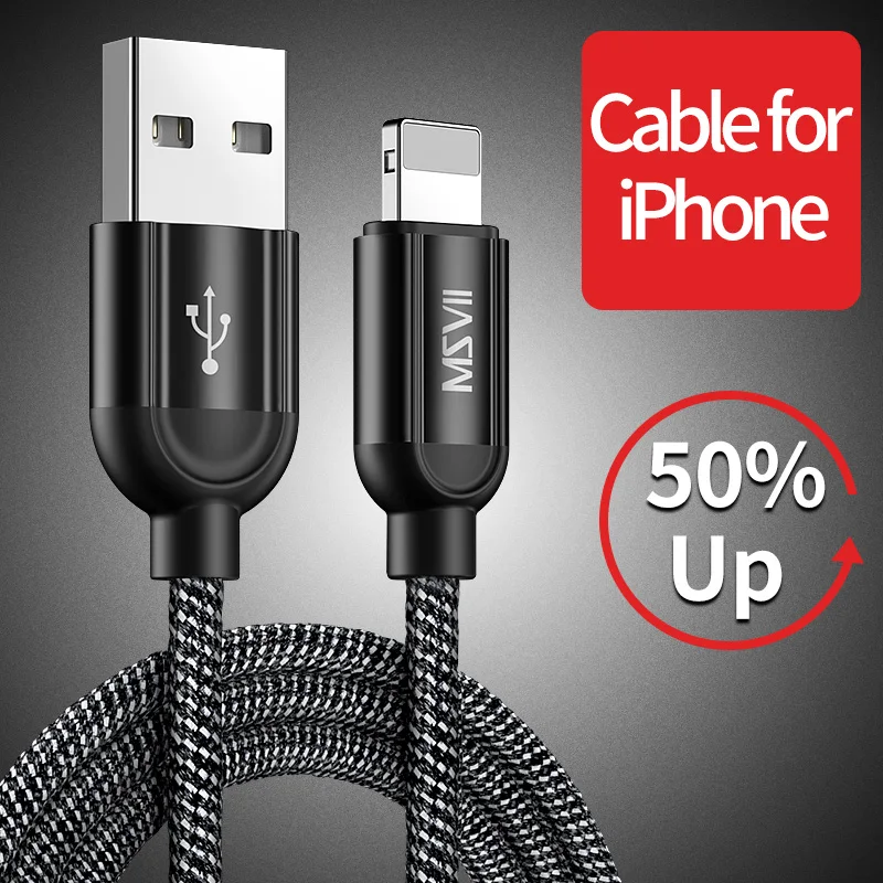 MSVII USB кабель 2.1A Быстрый зарядный для iPhone XS Max XR X 8 7 6 iPad Air Mini зарядное устройство