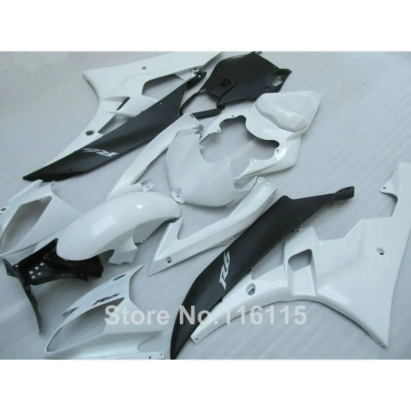 Наборы для тела подходят YAMAHA YZF R6 2006 2007 белый матовый черный обтекатель 06 07