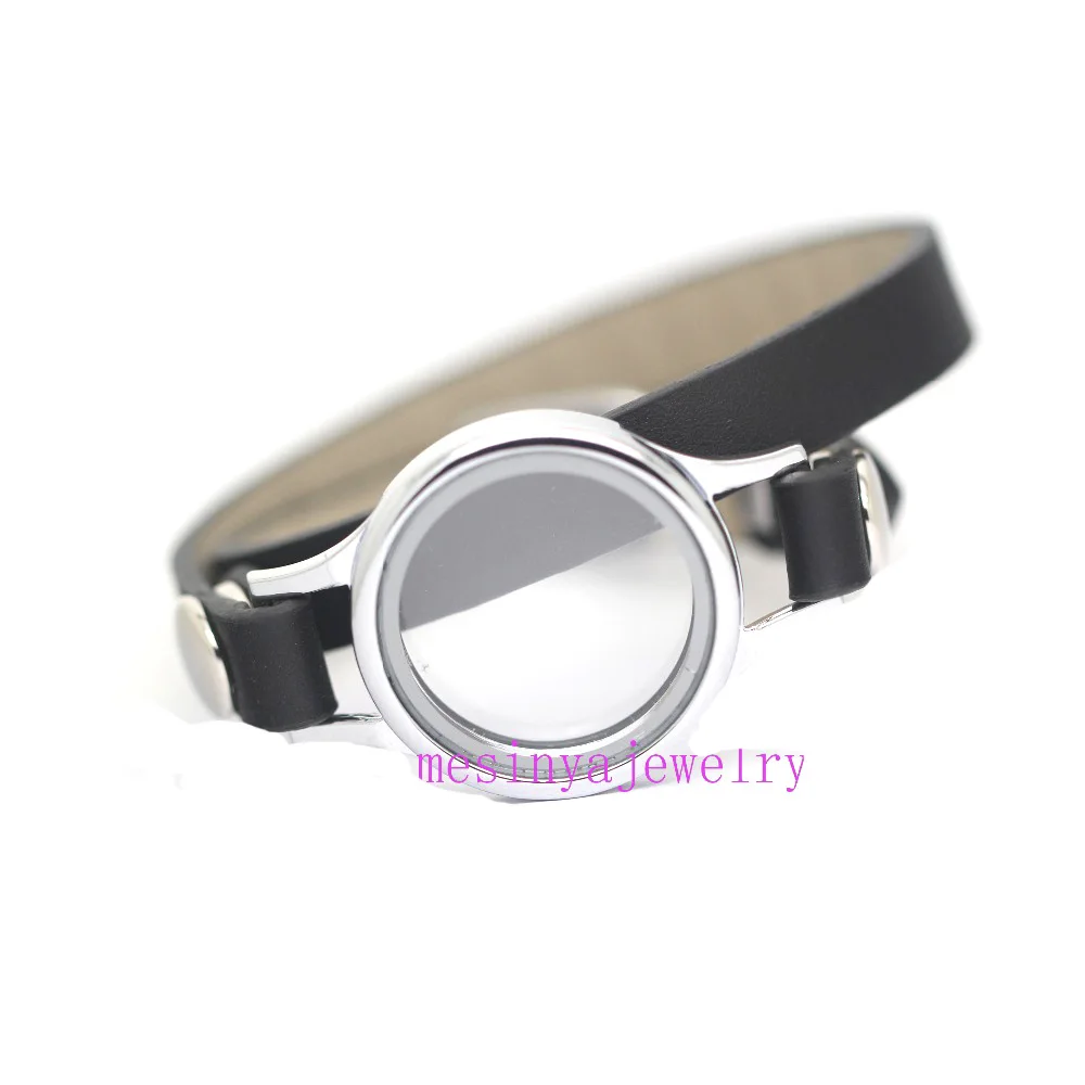 Pulseira sem Encantos Medalhão de Vidro Simples Flutuantes Memória Charme Vivendo Preto 10pcs 30mm Ímã