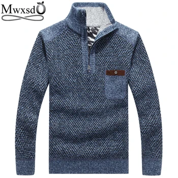 

Mwxsd Casual winter Mens Sweaters Men thick warm pullover sweater wool male solid Christmas pullovers pull homme