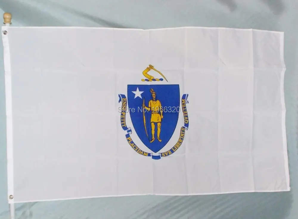 STATE OF MASSACHUSETTS 3X5 FLAG