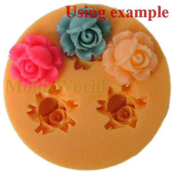 Mini Rose Flower Silicone Mold Making For Super Sculpey DIY Polymer Clay S6M3 Mini Rose Flower Silicone Mold Making For Super Sculpey DIY Polymer Clay S6M3