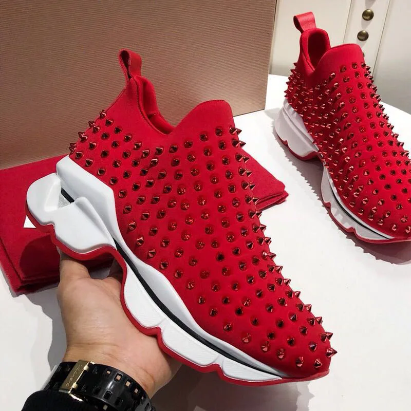 

Men's Sport Shoes Luxury Brand High Quality Male Sneakers Fashion Rivet Running Shoes For Men Outdoor Athletic Casual Walking
