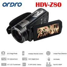ORDRO HDV-Z80 Digital Video Camera 24MP 1080P 10X Digital Zoom Cmos Anti-shake Free shipping