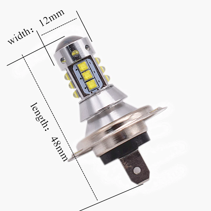 2PCS Automotive LED Fog Light Bulbs H7 80W Fog Tail Driving Car Head Light Lamp Bulb Super Bright 9V-30V.05