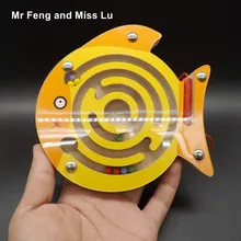 Детские игрушки деревянные рыбы магнитная ручка лабиринт игры животных лабиринт ребенок подарок малыш