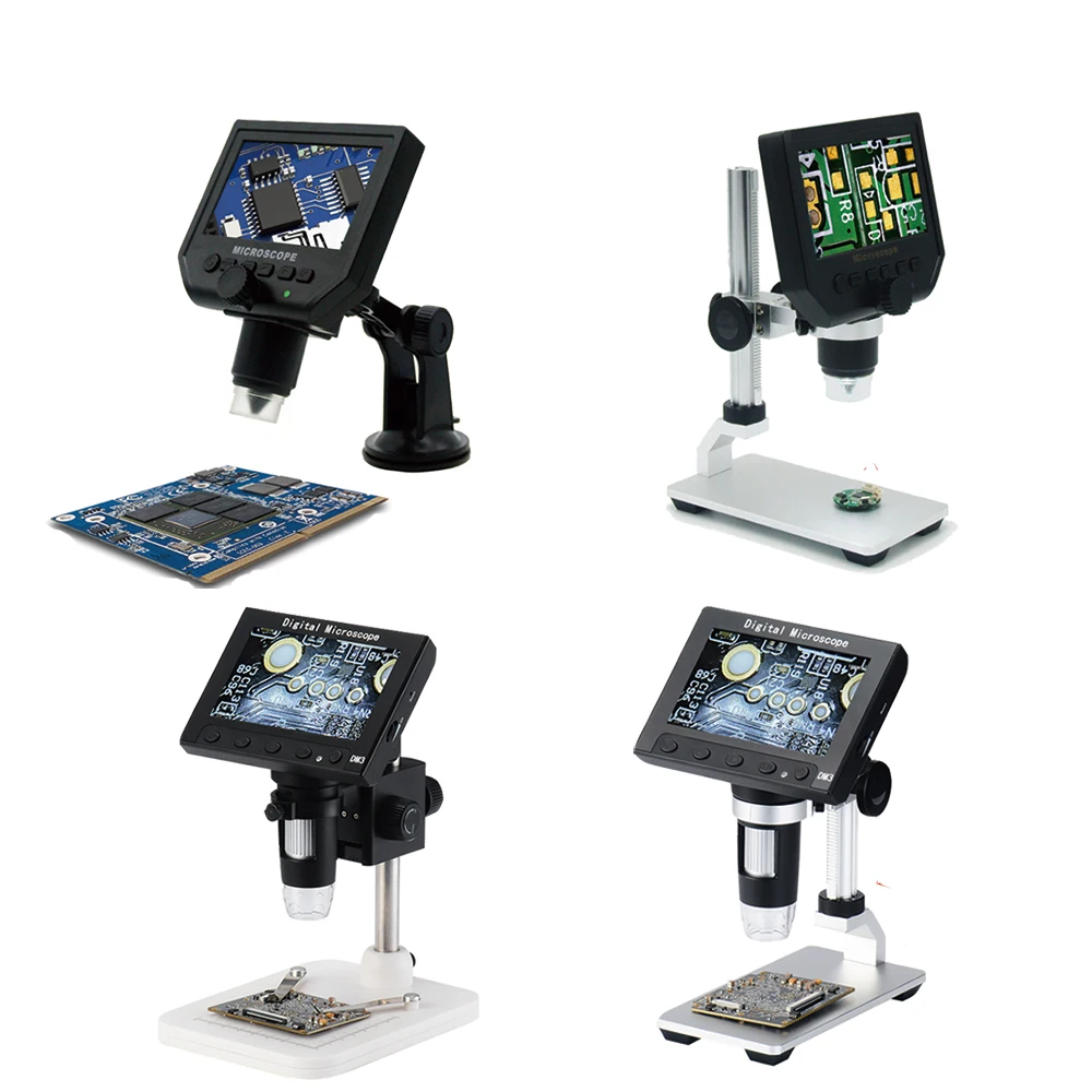 comprar 600X USB microscópio eletrônico digital lcd Câmera lupa Endoscópio câmera de vídeo microscópio 4.3 polegada HD OLED + luzes LED