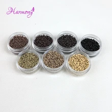 7 цветов 2,5x1,5x1,6 мм медные микронано бусины нано кольца для нано-кончиков волос для наращивания 1000 шт/банка