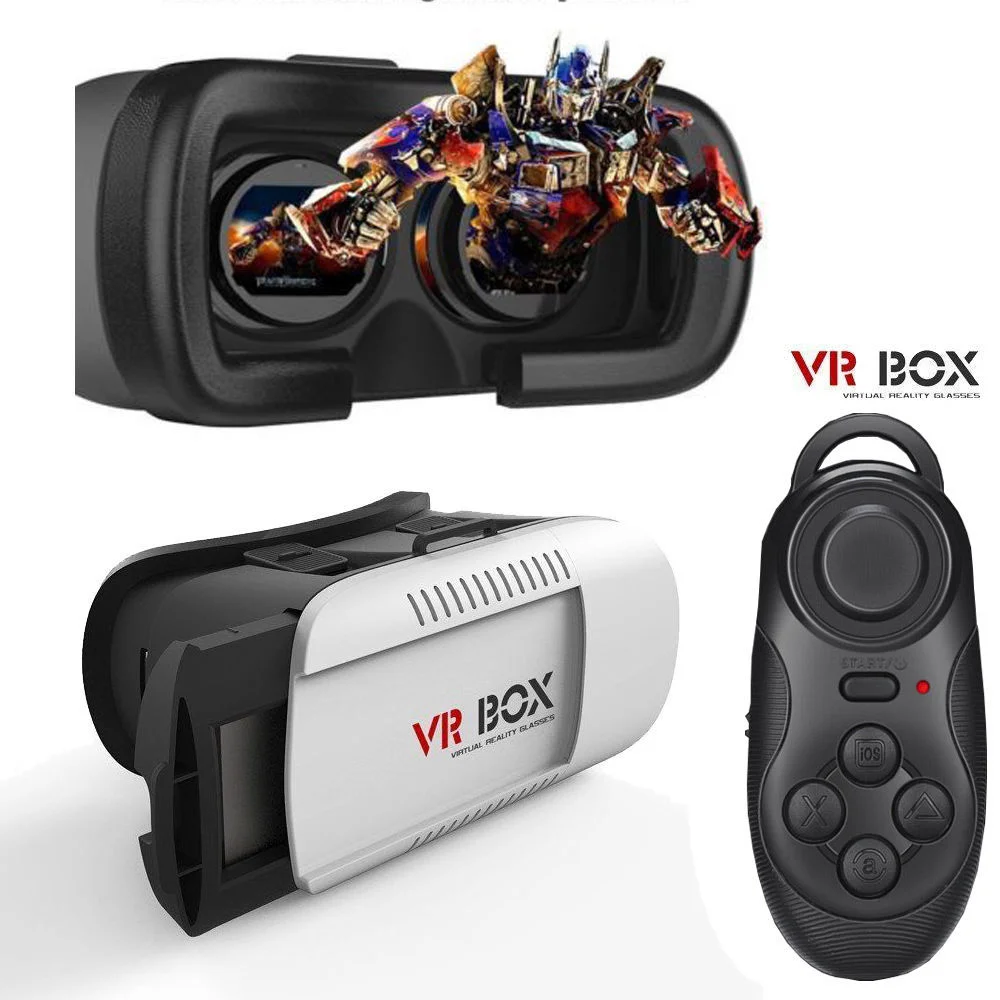 Virtual Reality VR Headset 3D Glasses with Remote for ...