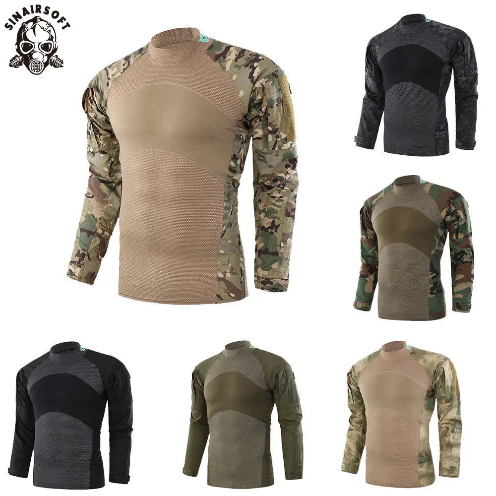 Военная Униформа армии США, Охотничья тактическая футболка с длинным рукавом, хлопок, Поколение III боевой Frog, мужская тренировочная камуфляжная рубашка