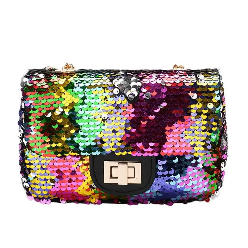 

Shining Sequins Shoulder Bags Brand Designer Crossbody Bags for Women Messenger Bag Female Chain Party Handbag Mini Flap Bags