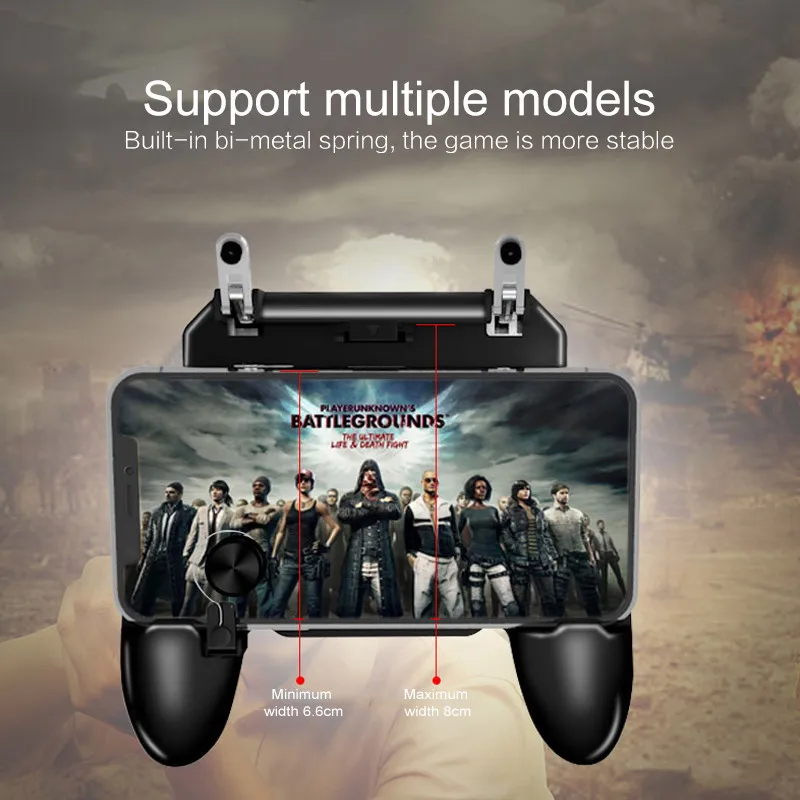  ZOMTOP Pubg Mobiele Gamepad Joystick Metalen L1 R1 Trigger Game Shooter Controller For Iphone Andro
