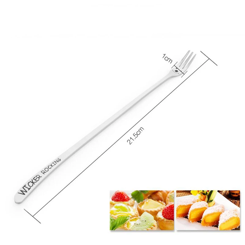 FHEAL New Heavy Long Handle Stainless Steel Cake Dessert Fruit Forks Spoon tableware Smile Face Spoons Forks Flatware (9)