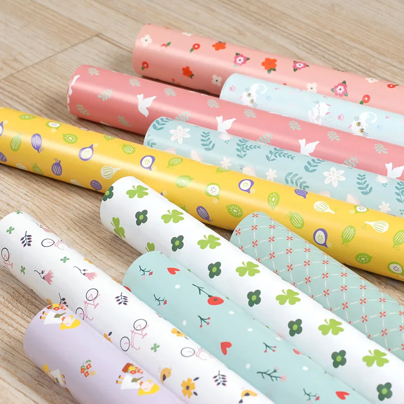 cute gift packing paper sheet,87cm x 57cm girl/bicycle/bird/cat/flower
