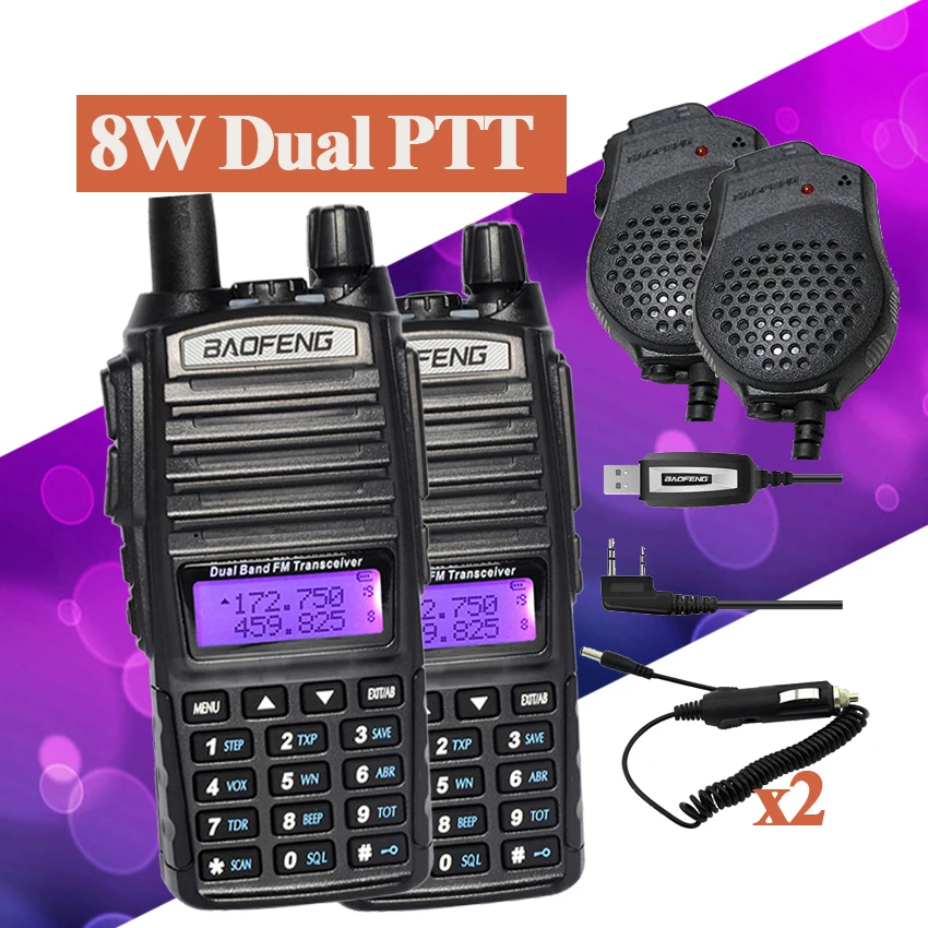 BaoFeng UV-82 рация 8 Вт VHF UHF 136-174 МГц 400-520 МГц Портативный Baofeng UV-82HX UV82 любительский радиоприемник Baofeng 82