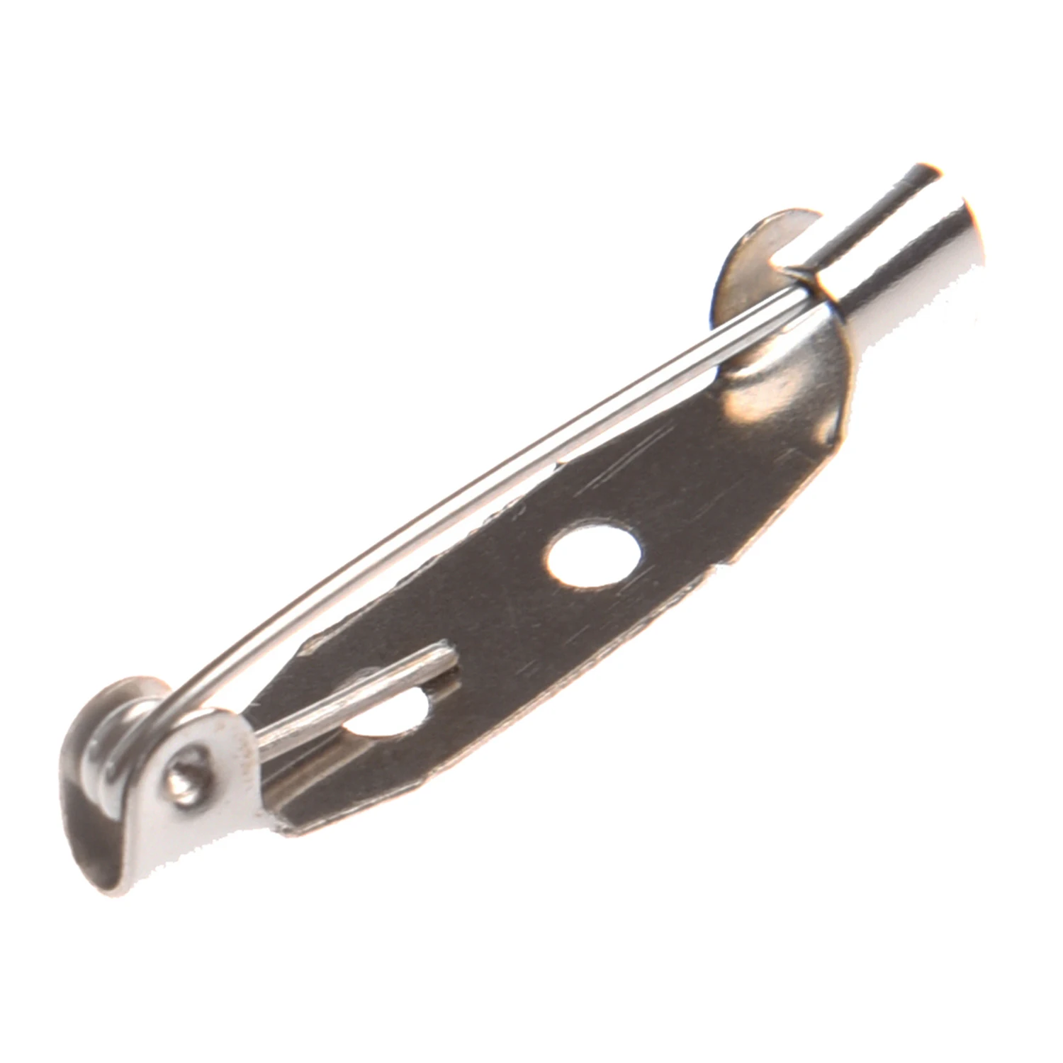 50 Silvery White Brooch Backs Bar Pins Findings Safety Rolling Catch 25mm (1") Pack of 50white