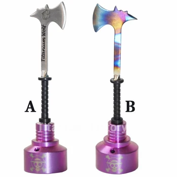 

Titanium carb cap with Wolf Titanium axe dabber dabbing tool Gr2 titanium nail