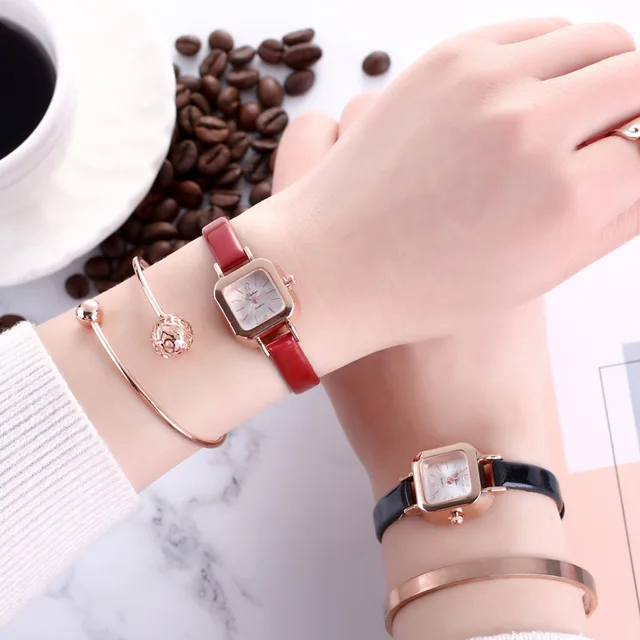 Vintage leather square dial watches women fashion dress watch minimalist stylish Vintage leather square dial watches women fashion dress watch minimalist stylish