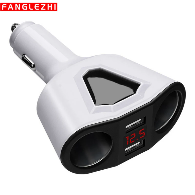 

3.1 car charger dual USB car charger digital display multi-function car phone charger fast charge double cigarette lighter