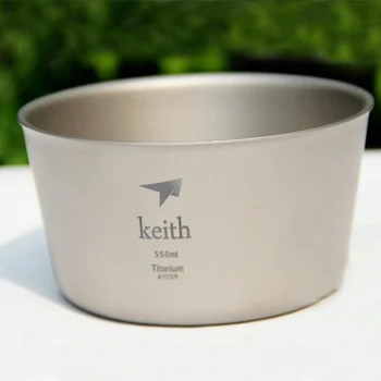 

Keith Titanium 550ml Food Container Single-wall Titanium Bowl Pot Outdoor Camping Hiking Picnic Utensils For Tourism Ti5321