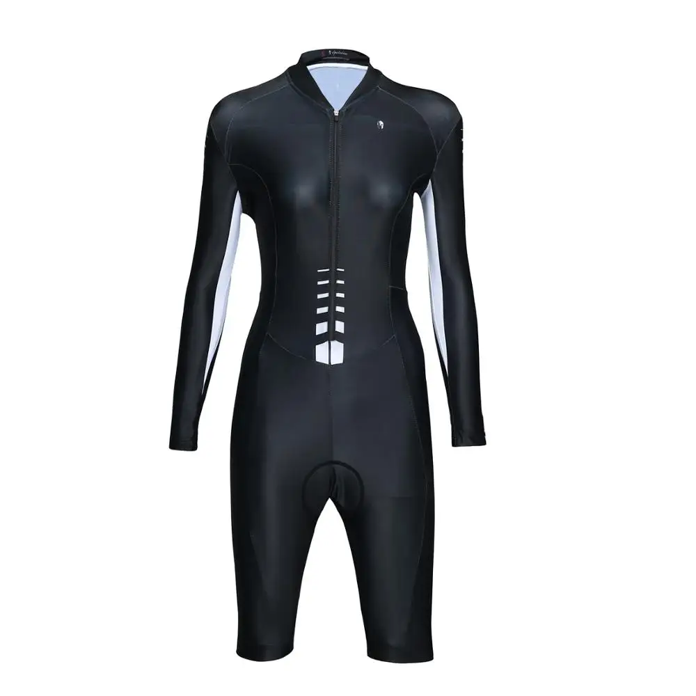 

ILPALADINO 2019 Women Cycling Skinsuit Long Sleeve AERO ROADSUIT Comfortable Bicycle Riding Set Sponge Pad