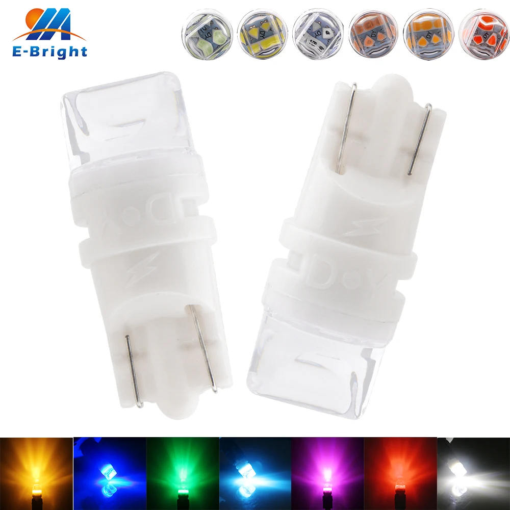 200 шт T10 2835 3 smd K светодиодный 194 168 W5W 12 V салона светодиодный автомобилей Чтение лицензия Огни белый красный синий янтарь зеленый розовый, ледяной голубой