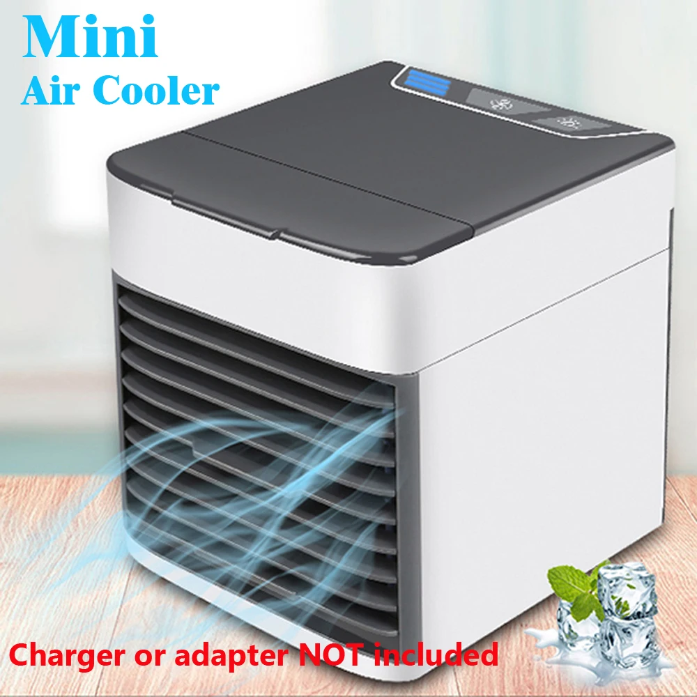 

Portable Mini Air Cooler Conditioner Conditioning LED Light Humidifier Purifies Air Cooling Fan for Home Office