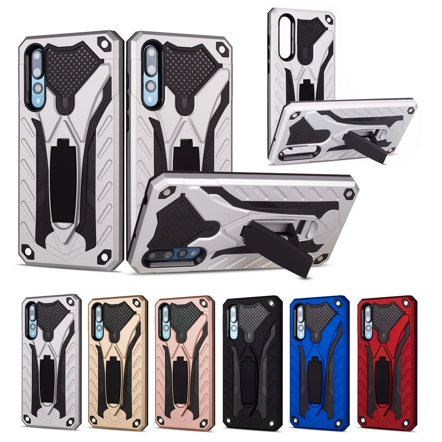 Для Samsung Galaxy A50 A40 A30 A70 чехол knight Armor Stand Жесткий Мягкий Силиконовый противоударный