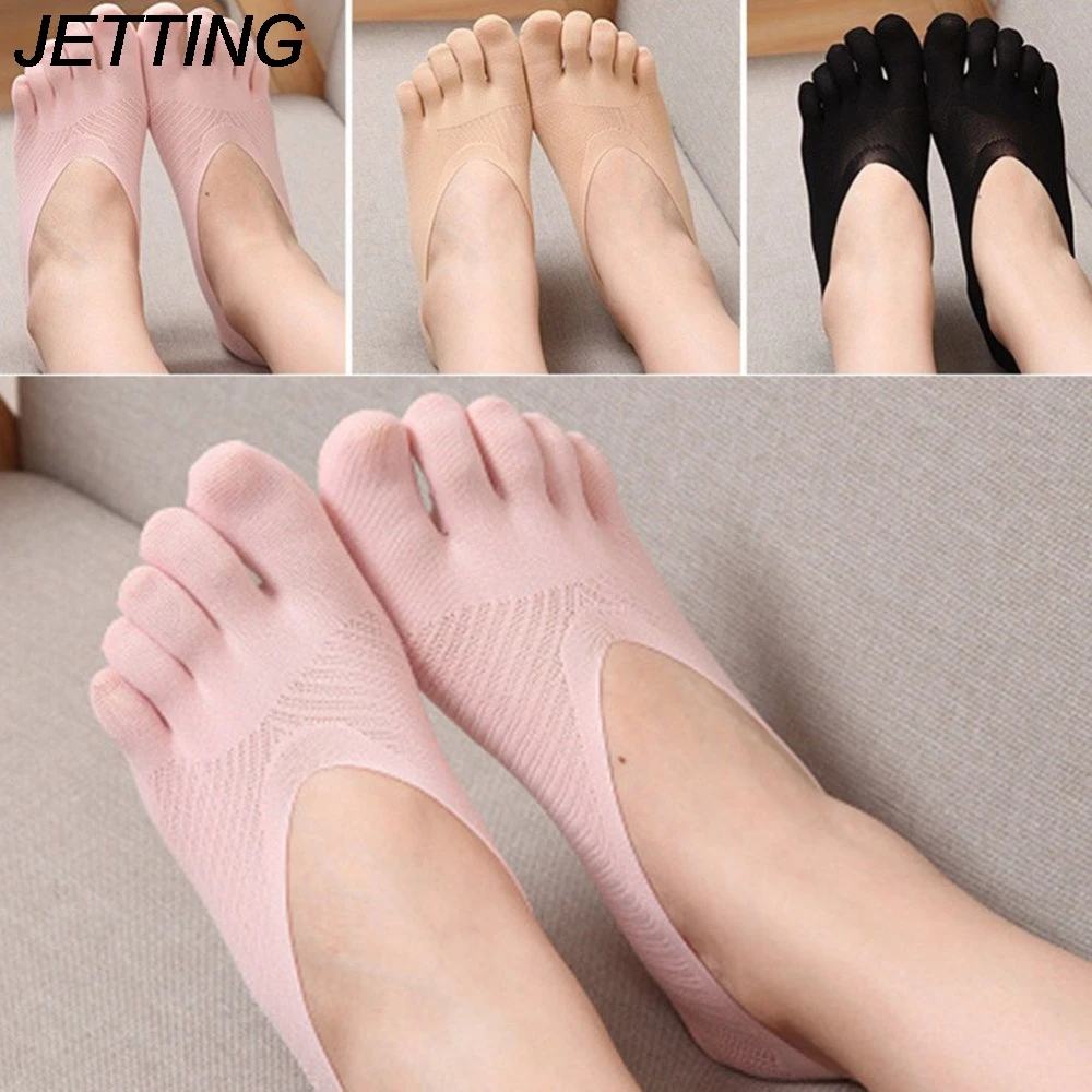 1 Pair Summer Style Thin Cotton Women Toe Socks Solid Color Silicone Deodorant Ankle Five Finger Summer Dress Boat Socks|socks solid|women toes sockssocks style - AliExpress