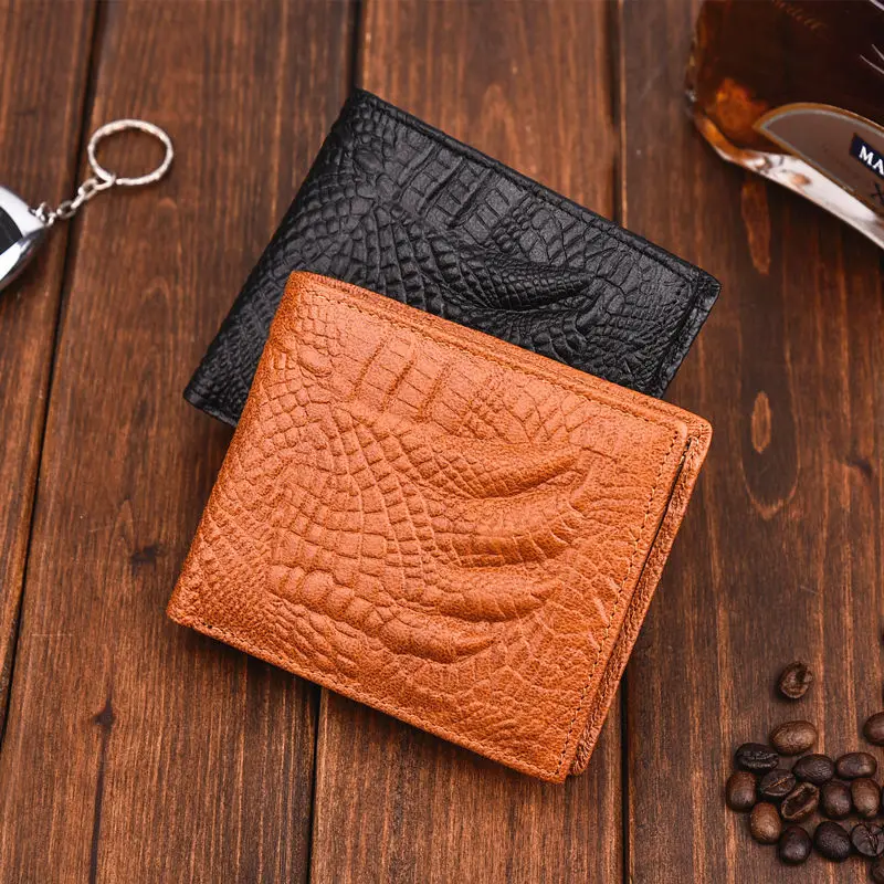 

Crocodile Skin Wallet Men Genuine Leather Short Wallets For Male Credit Card Holders Coin Pocket Purse Alligator Small Purse