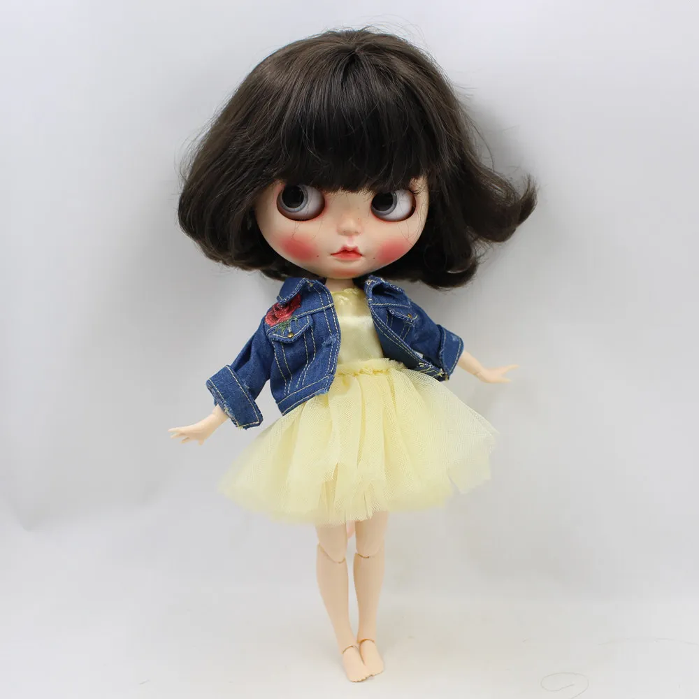 Blyth doll colthes розовая и желтая кружевная юбка с жакетом для сустава