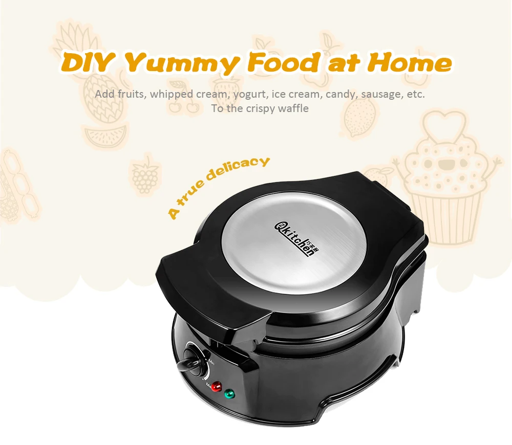 QZKITCHEN SW - 258W Household Belgian Bowl Breakfast Sandwich Waffle Maker