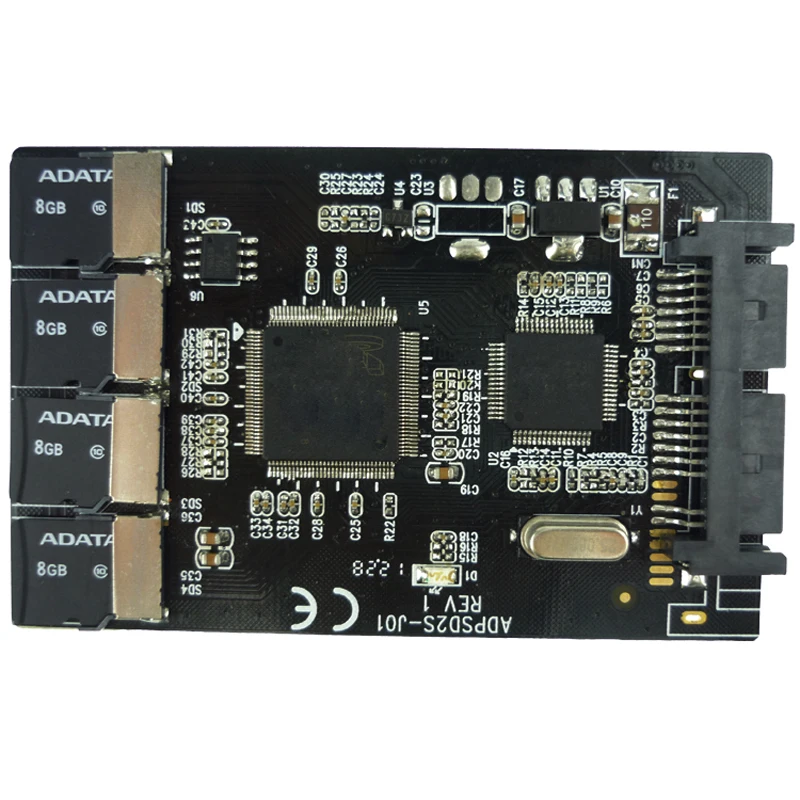 Бесплатная доставка мульти Micro SD карта для SATA адаптер 1 8 "hdd корпус с RAID 4 TF до 16 pin