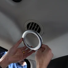 2 шт. хромированный аксессуар для интерьера, воздушное кольцо выхода, Накладка для Land Rover, Дискавери 4 2010-, Стайлинг автомобиля
