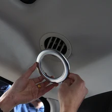 2 шт. Chrome подкладке аксессуар воздуха на выходе кольцо отделка Стикеры для Land Rover Discovery 4 2010-2016, стайлинга автомобилей