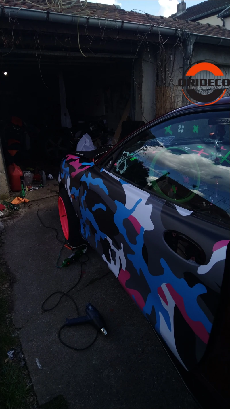 colorful Camo Wraps pink blue black camo vinyl wraps 55