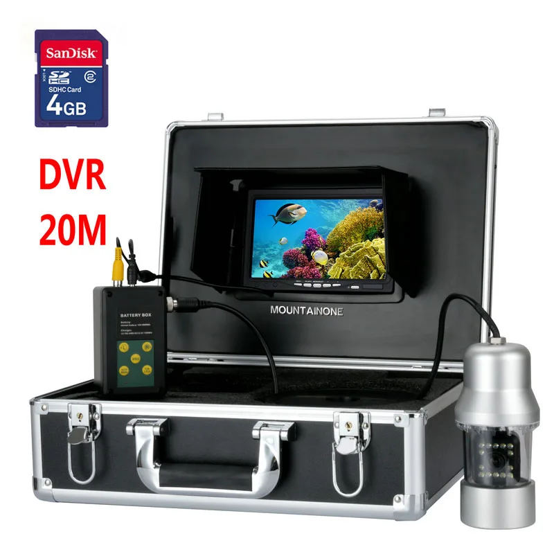

20M 7" TFT DVR Recorder Underwater Video Fishing Camera System 0- 360 Degree View, Remote Control, 14x White Lights