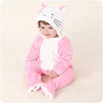 

2020 Animal Bear Design Baby Newborn Romper Girls Pink Overalls Long Sleeve Unisex Jumpsuit For Infant And Toddlers RL1-4