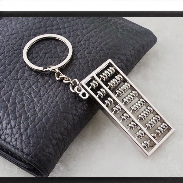 

Creative Swan pan Abacus Bead arithmetics Metal Keychain Aotomotive Keyring Key Chain Ring Key Fob Holder