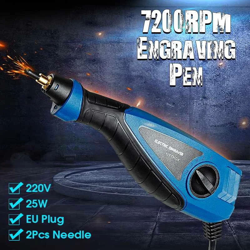 

Doersupp EU 7200RPM Electric Engraver Tool Carve Jewelry Wood Metal Grinder Hand Engraving Pen Machine With 2 Sets Of Needle