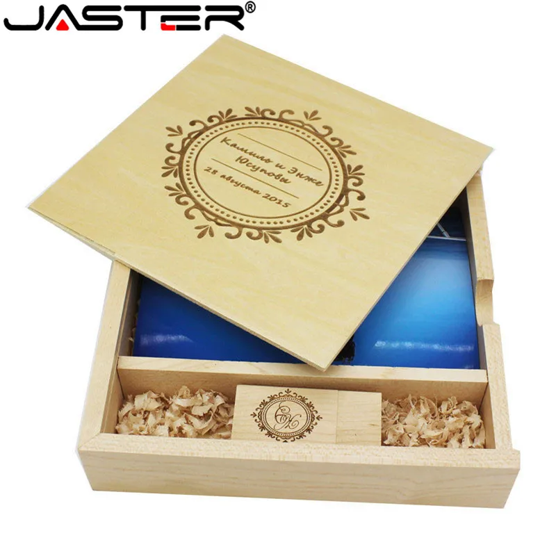 JASTER Горячая USB+ коробка бесплатный логотип Креативный орех и клен дерево большая коробка USB 2,0 4 ГБ/8 ГБ/16 ГБ/32 ГБ/64 ГБ USB флэш-накопитель