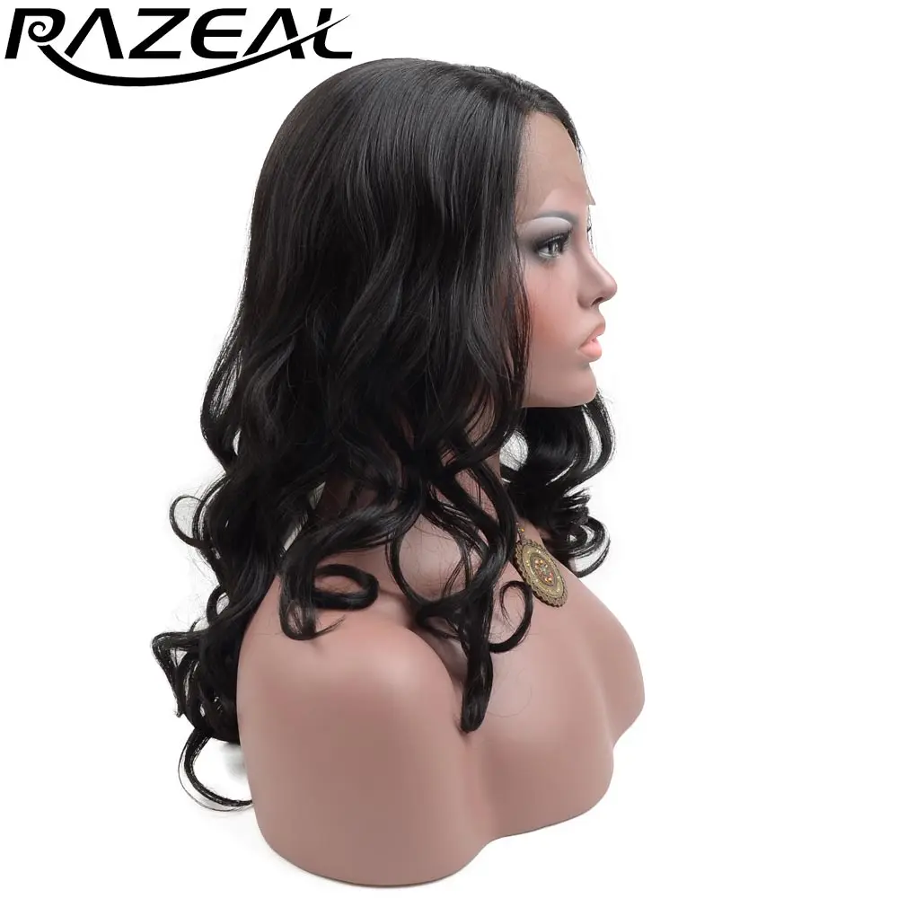 Razeal парики шнурка тела волна синтетический парик фронта шнурка L Shapped с натуральной линией волос для вечерние/косплей парик