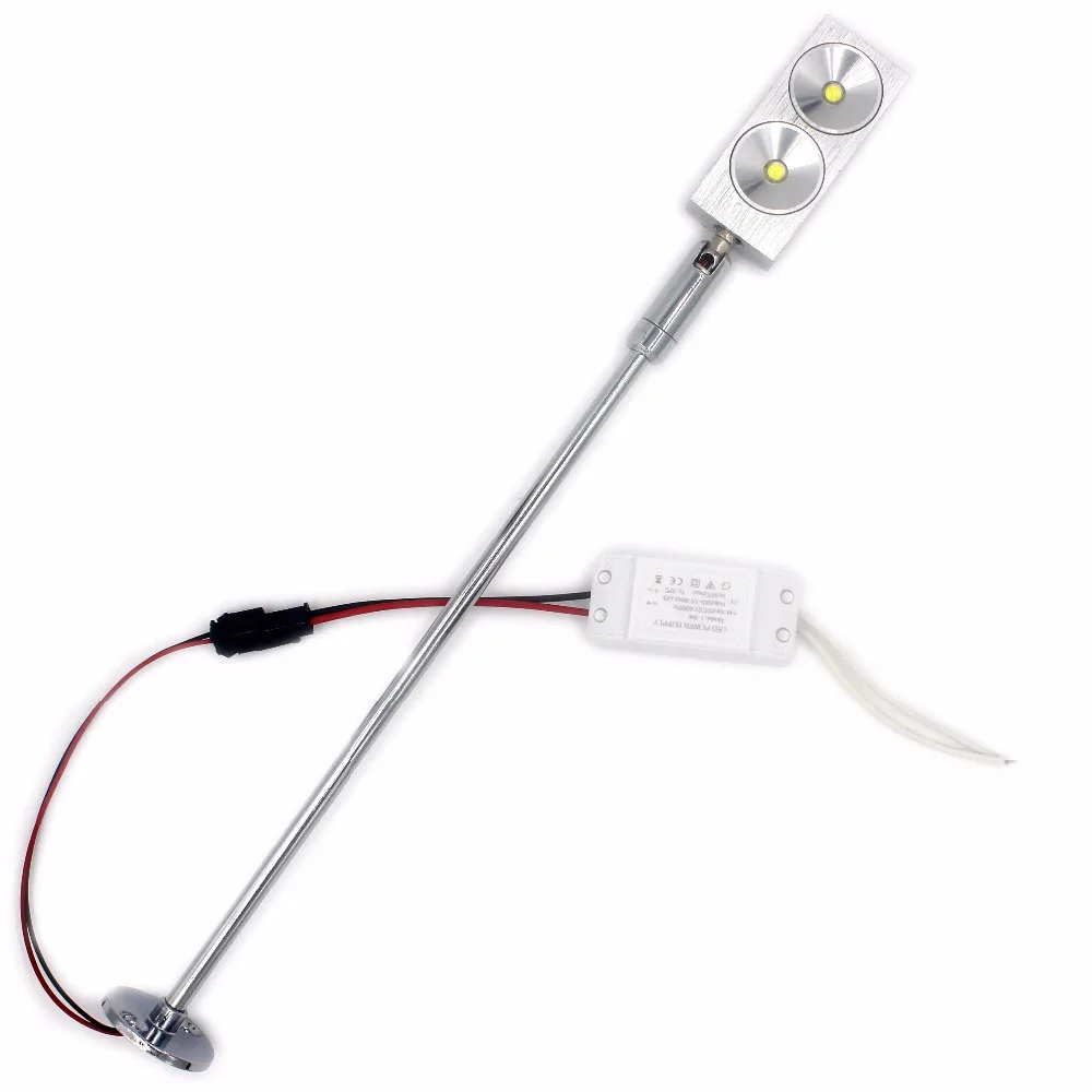 2W font b LED b font Picture Light 12V input 4PCS lot Desk Reading Stand Pole