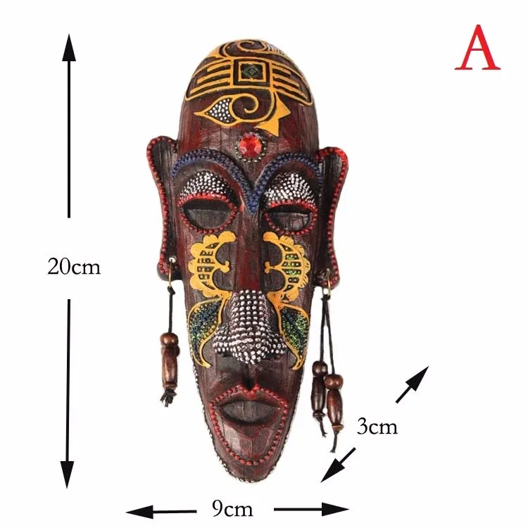 2 шт. Zakka 3D креативные изделия из смолы ретро украшения подарок африканские маски для дома Гостиная Бар Настенные украшения Metope